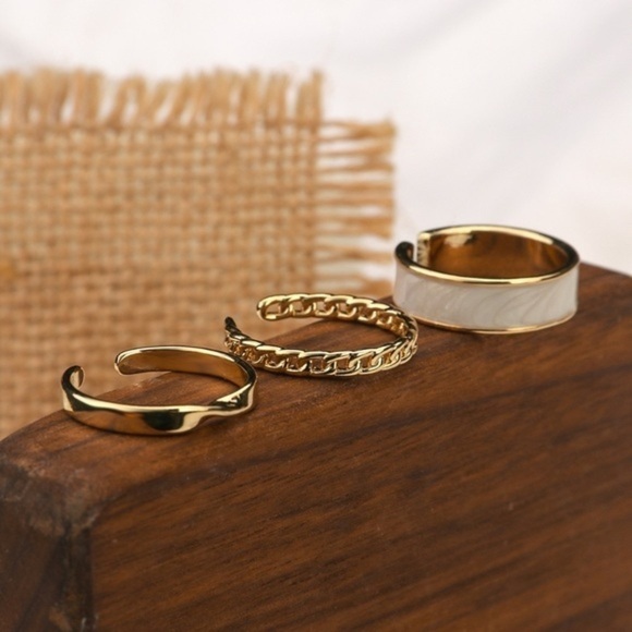 NWT Gold & Ivory Stack Rings - Picture 1 of 10